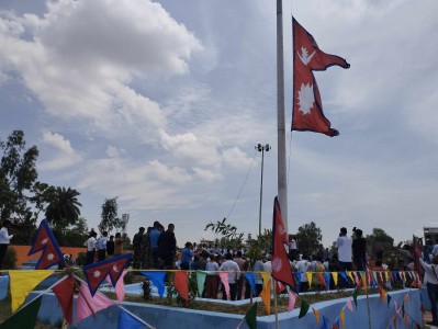 भारतीय सिमानाकाे मटिहानीमा सबैभन्दा अग्लाे राष्ट्रिय झन्डा